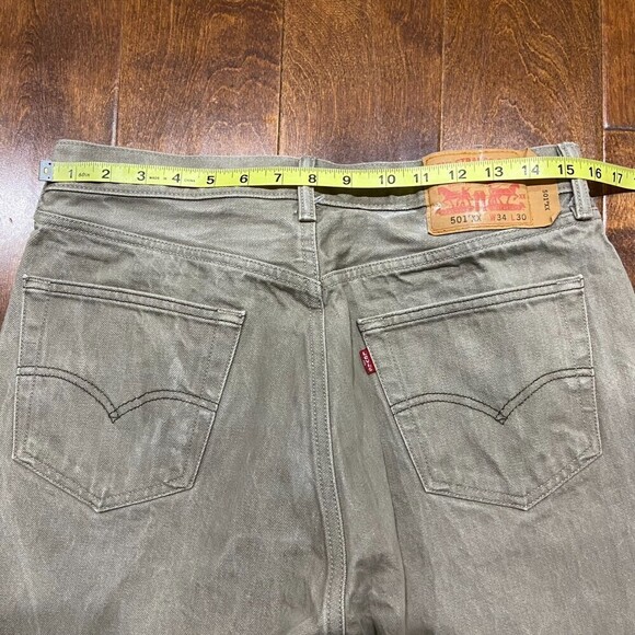 Levi's 501 XX Shrink To Fit Tan Classic Straight Leg Denim Jeans Men's 34 x 30 - Picture 6 of 8